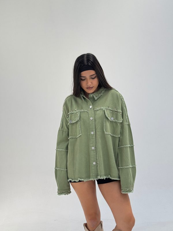 Campera gabardina con tachas - Imagen 3