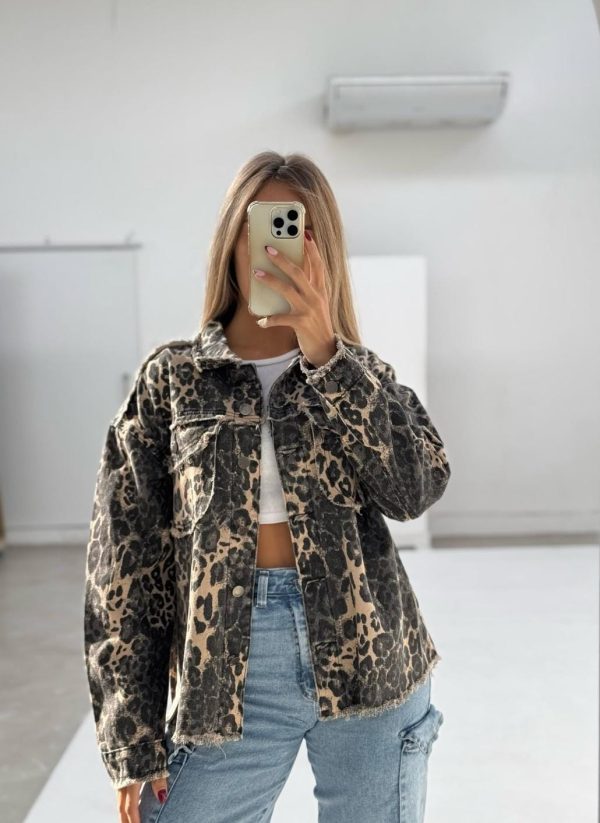 Campera jean animal print