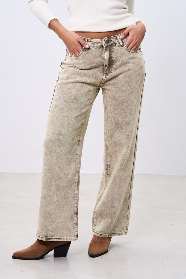 Jean Wide Leg Acid Wash